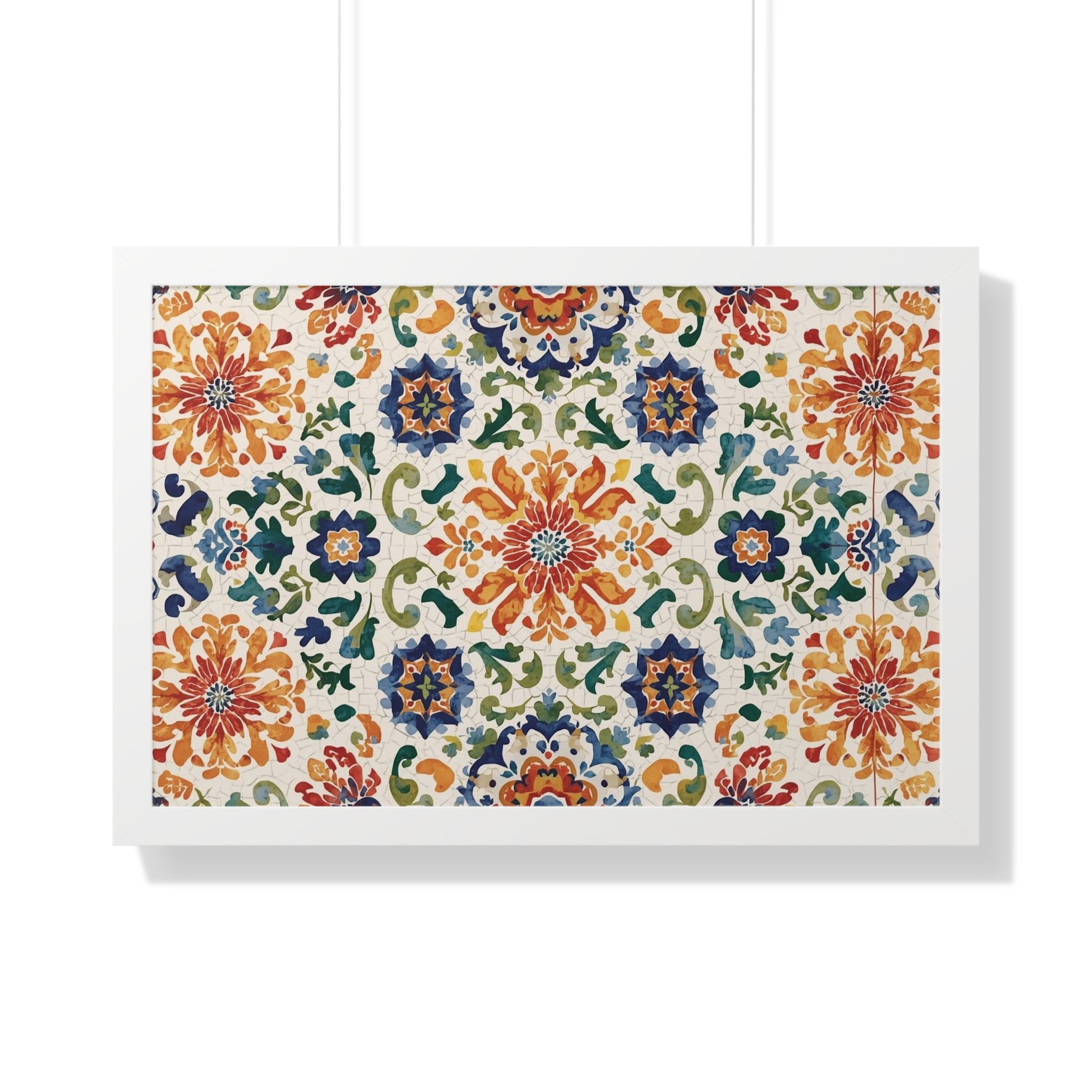 Bohemian Floral Framed Poster Art Print For Home Decor - Rosetta Creative Boutique